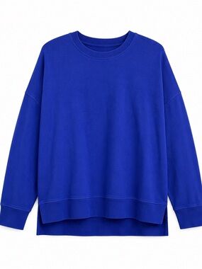 Eileen Fisher Royal Blue Crewneck Sweater organic cotton SO SOFT